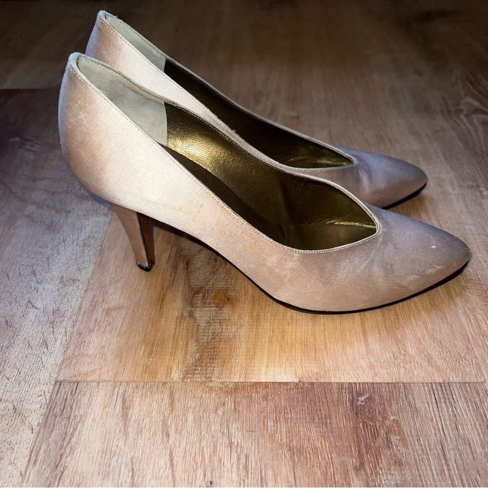 Yves Saint Laurent Vintage Satin Heels - Picture 3 of 8
